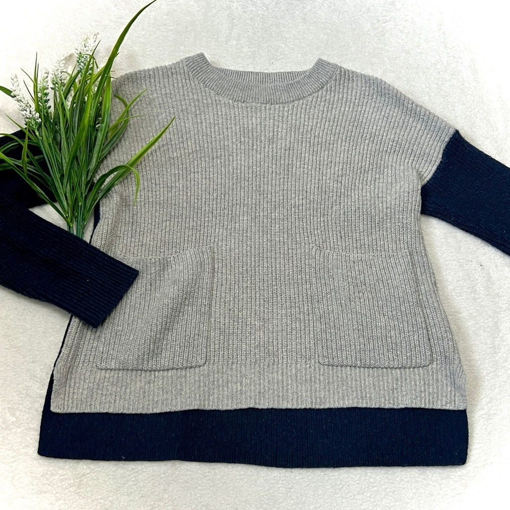 Madewell Patch Pocket Color Block Sweater - Small
